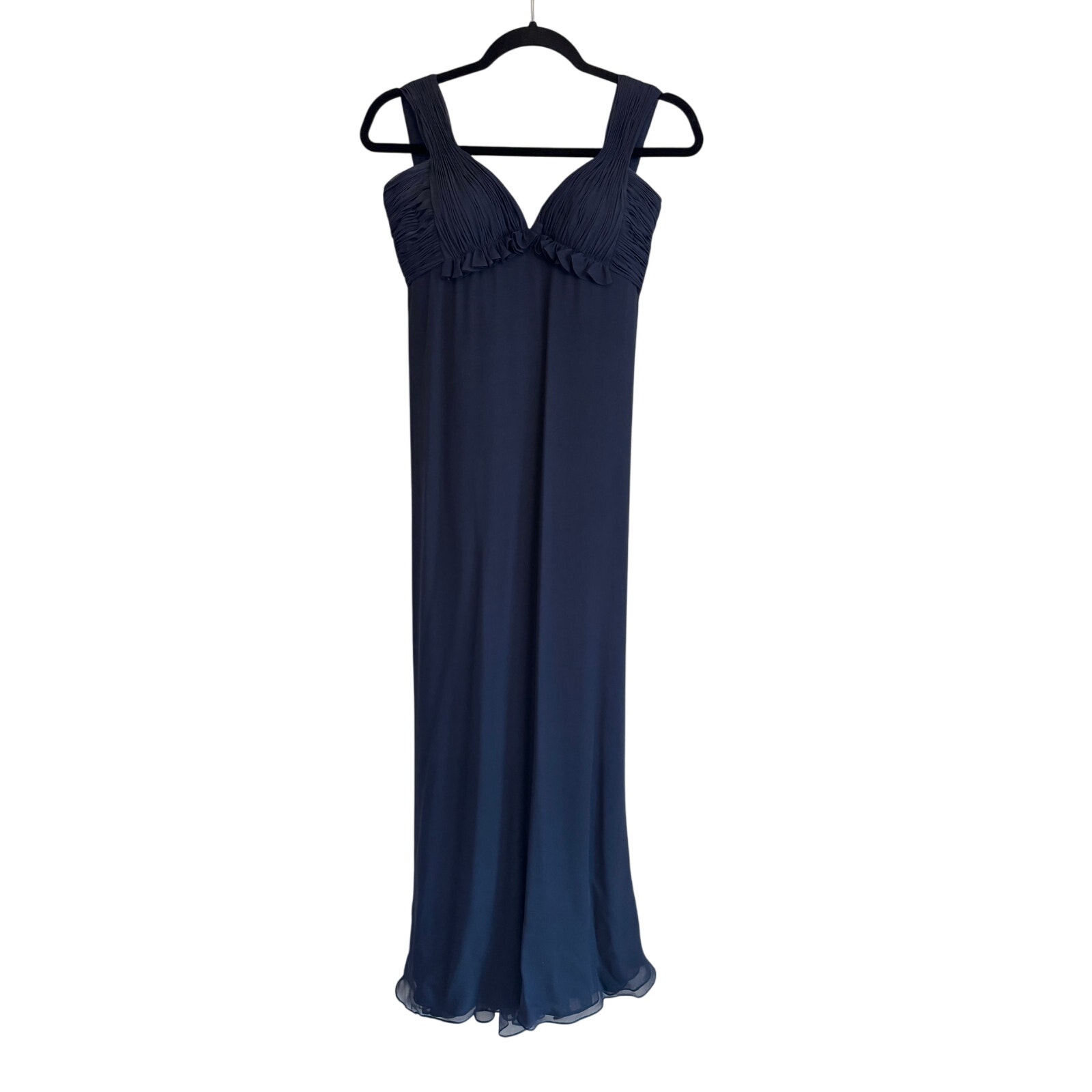 Oscar De La Renta Designer Midnight Blue Formal Gown & Shawl Set - Size 4